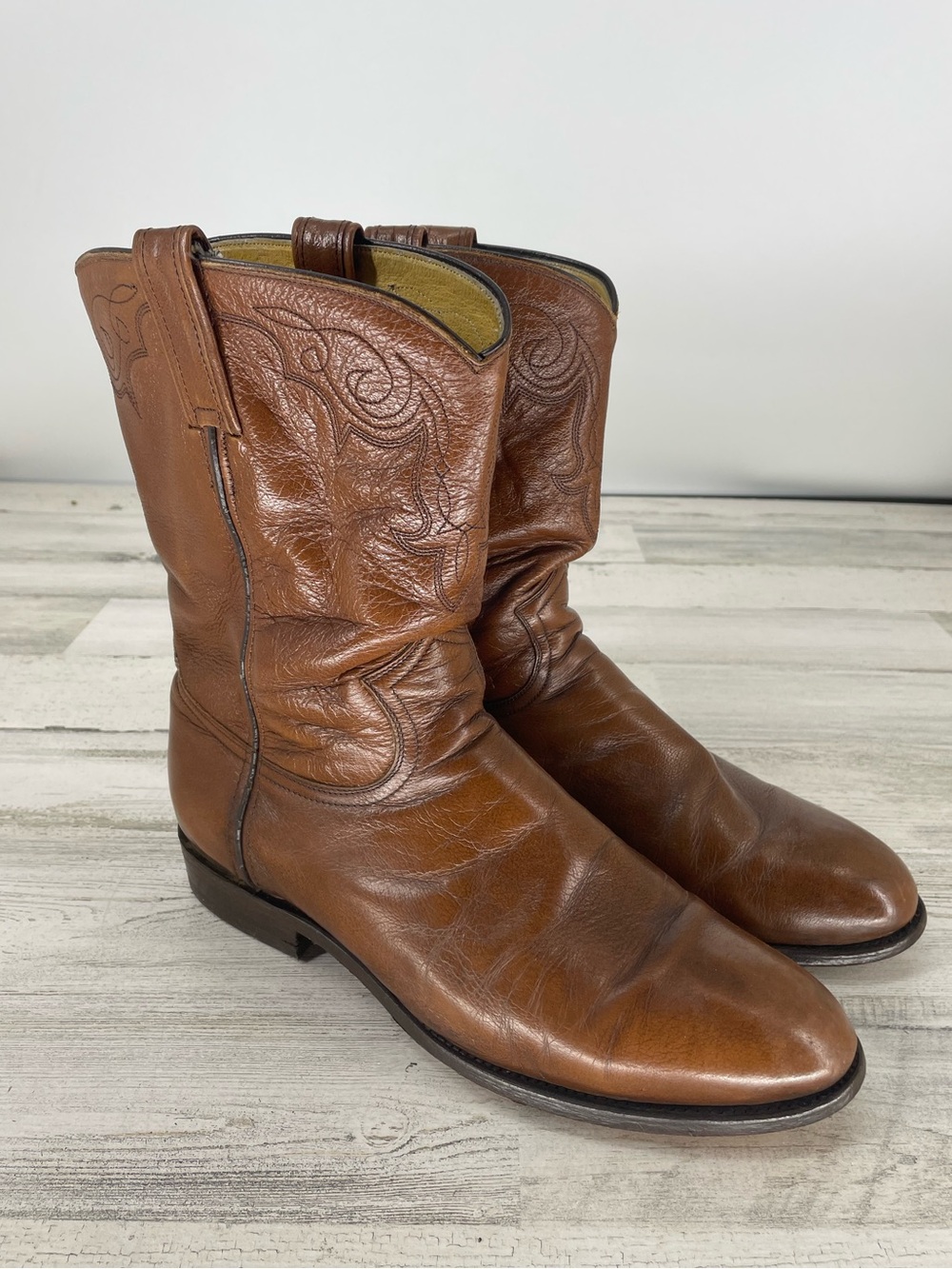 Ben Miller Mens Roper Western Cowboy Boot Brown Size 11